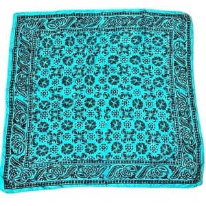 Floral Blue and Black Scarf